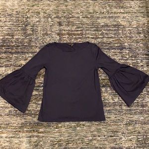 Banana Republic Navy Blue Blouse with Flare Sleeve